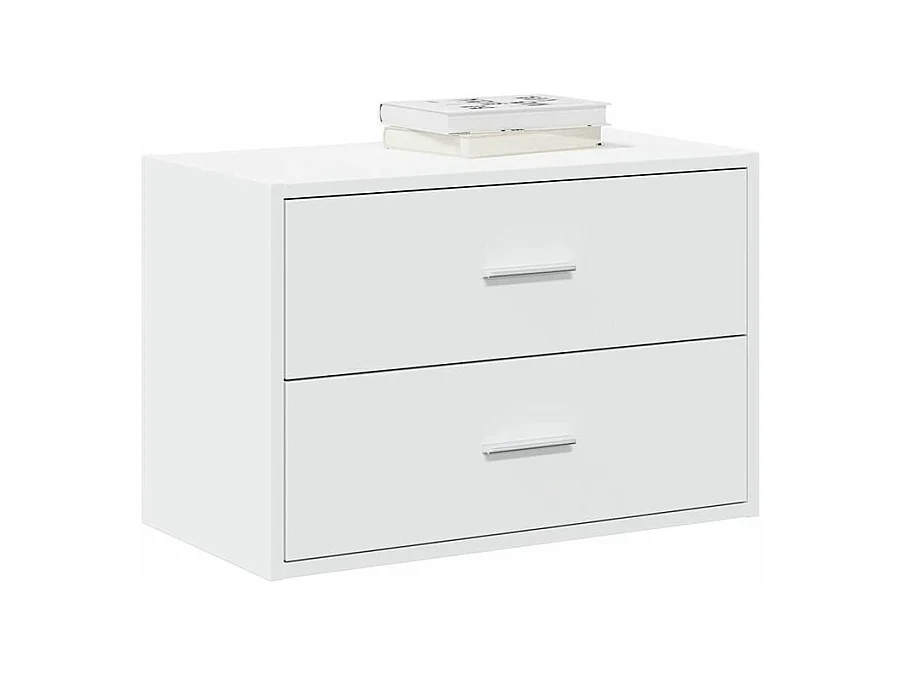 Armoire avec 2 tiroirs blanc 60x31x40 bois d'ingénierie