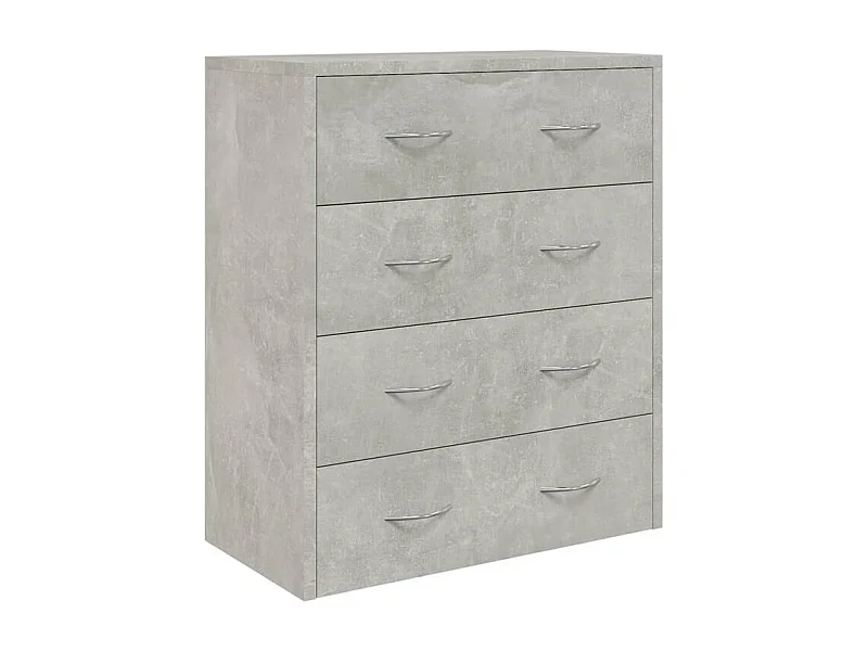 Commode 4 tiroirs Chikee 60cm - Bois d'ingénierie-Couleur Gris béton