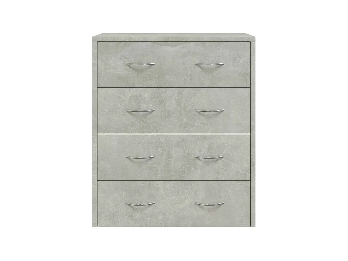 Commode 4 tiroirs Chikee 60cm - Bois d'ingénierie-Couleur Gris béton