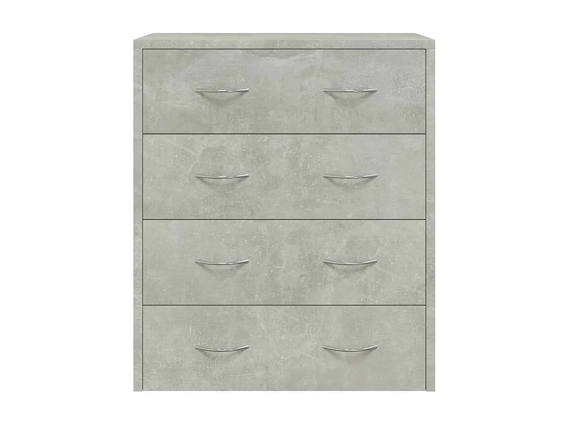 Commode 4 tiroirs Chikee 60cm - Bois d'ingénierie-Couleur Gris béton