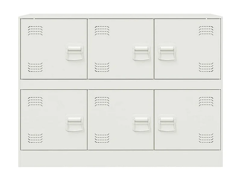 Commode à 6 casiers en acier Klavin 99cm - Style industriel-Couleur Blanc