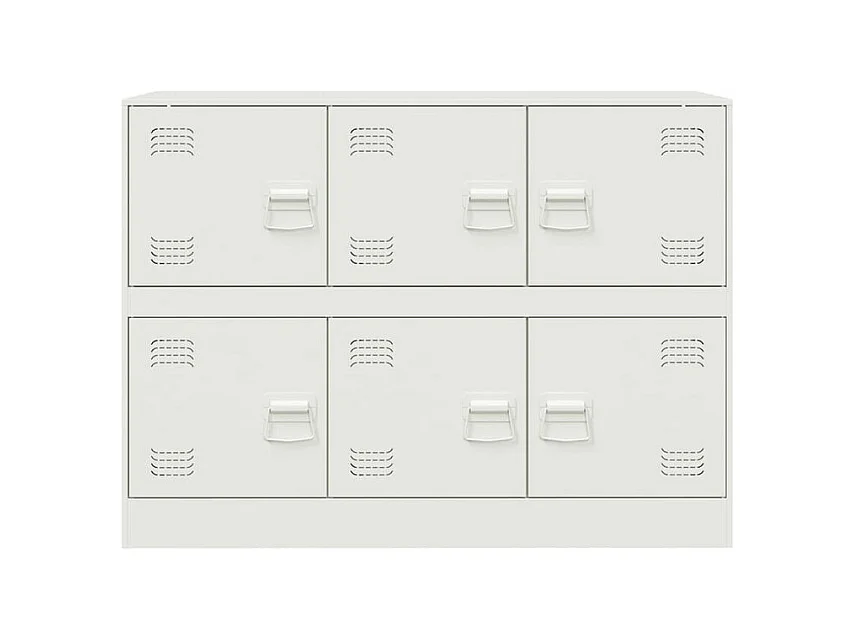 Commode à 6 casiers en acier Klavin 99cm - Style industriel-Couleur Blanc