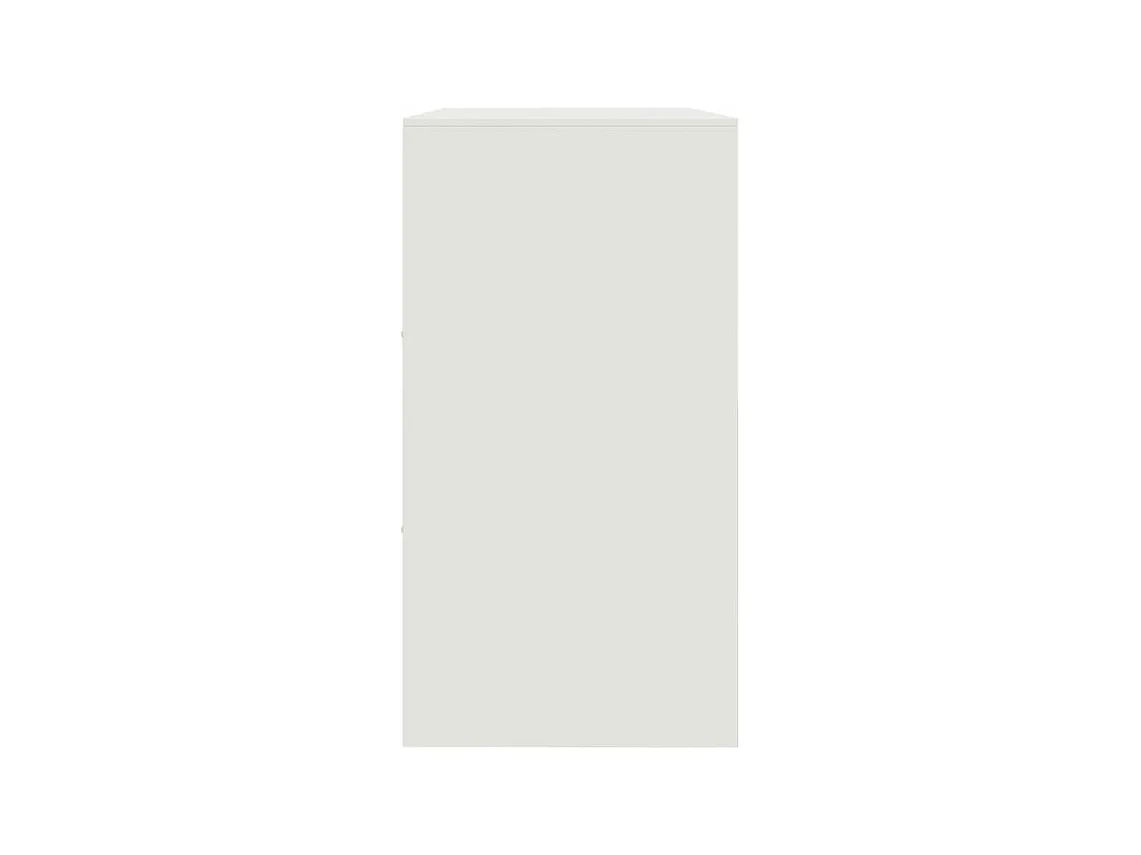 Commode à 6 casiers en acier Klavin 99cm - Style industriel-Couleur Blanc