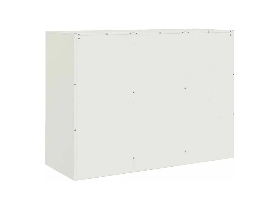 Commode à 6 casiers en acier Klavin 99cm - Style industriel-Couleur Blanc