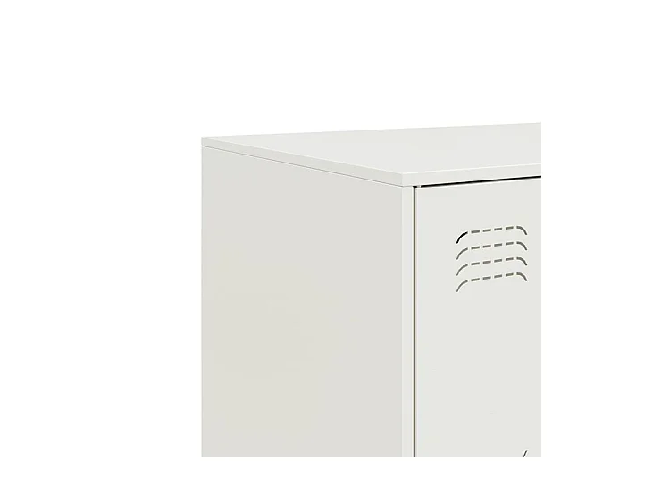 Commode à 6 casiers en acier Klavin 99cm - Style industriel-Couleur Blanc