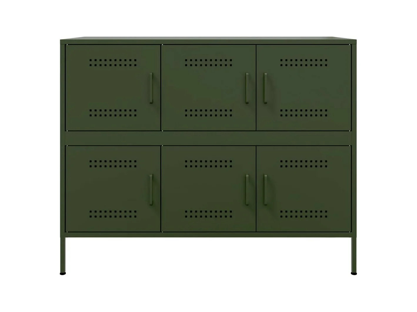 Commode à 6 casiers en acier Klavin 99cm - Style industriel-Couleur Blanc