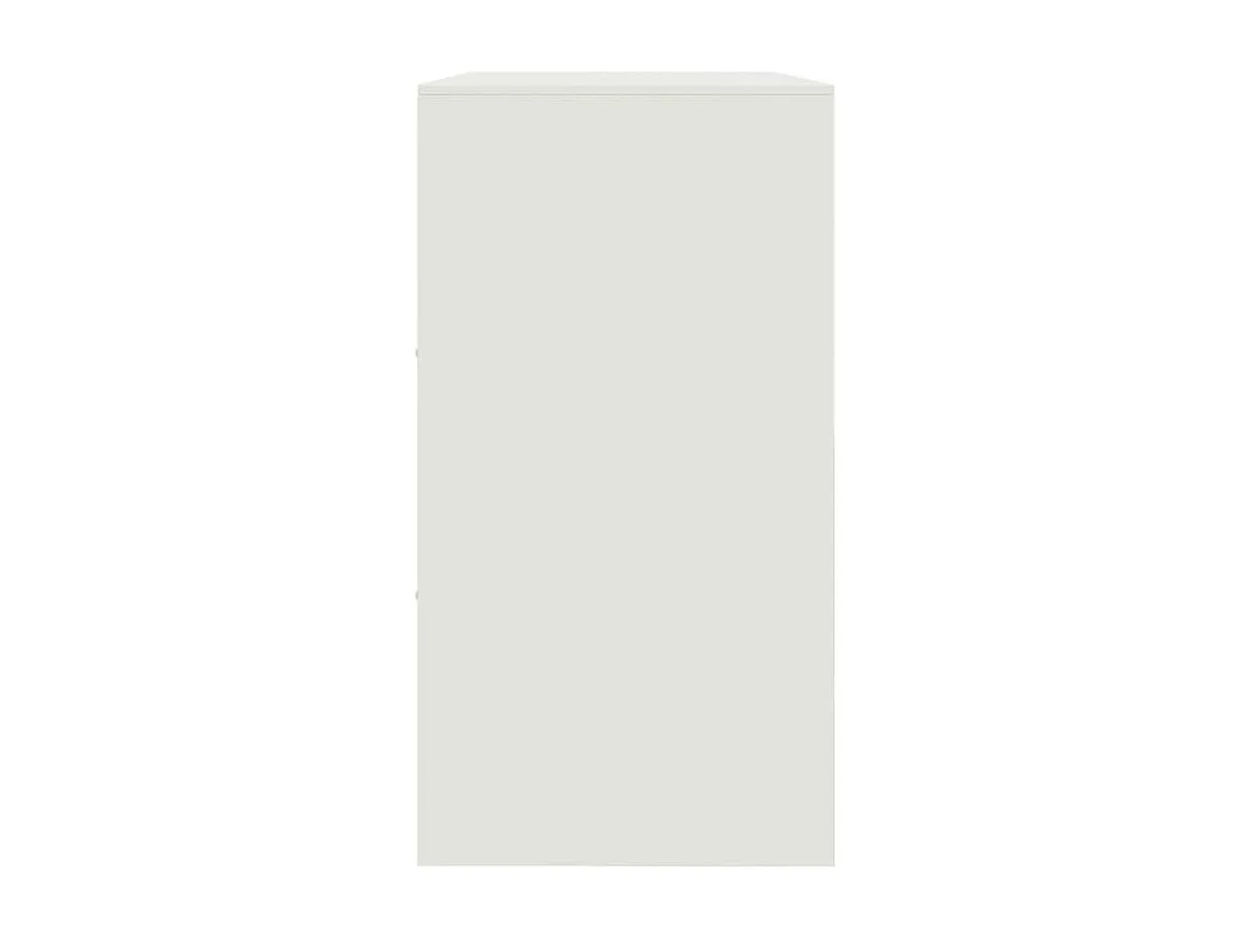 Commode à 6 casiers en acier Klavin 99cm - Style industriel-Couleur Blanc