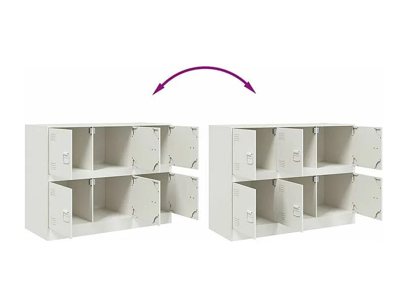 Commode à 6 casiers en acier Klavin 99cm - Style industriel-Couleur Blanc