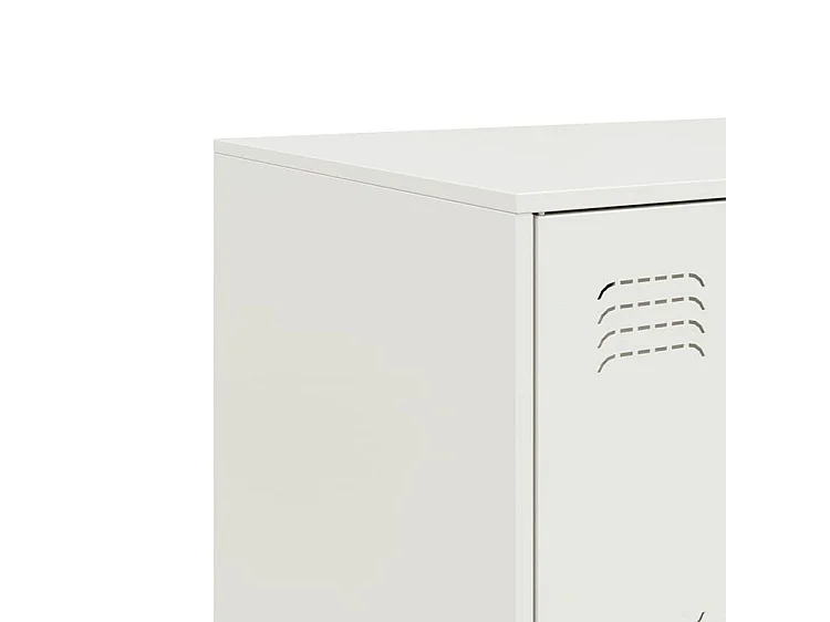 Commode à 6 casiers en acier Klavin 99cm - Style industriel-Couleur Blanc