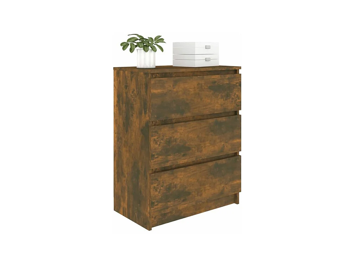 Commode en bois Agency 60cm - Élégance et praticité au quotidien-Couleur Marron fumé