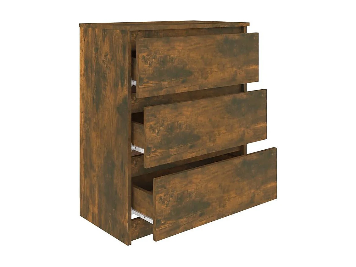 Commode en bois Agency 60cm - Élégance et praticité au quotidien-Couleur Marron fumé