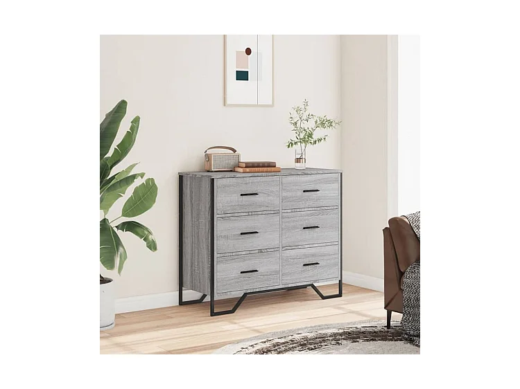 Commode sonoma gris 91x35,5x74,5 bois d'ingénierie