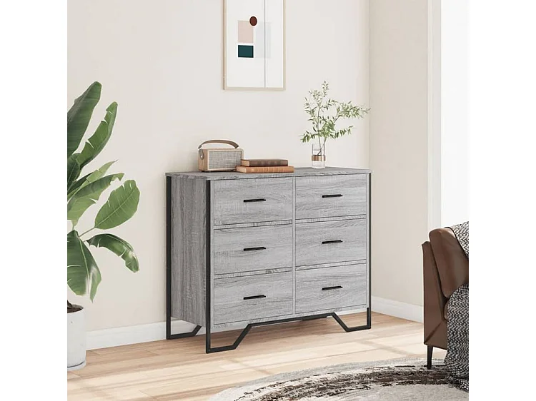 Commode sonoma gris 91x35,5x74,5 bois d'ingénierie