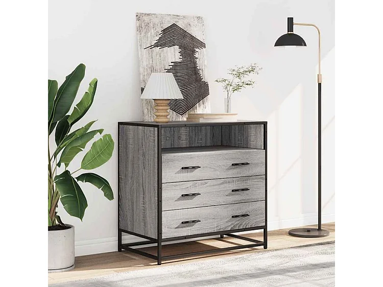 Commode sonoma gris 70x41x70 bois d'ingénierie