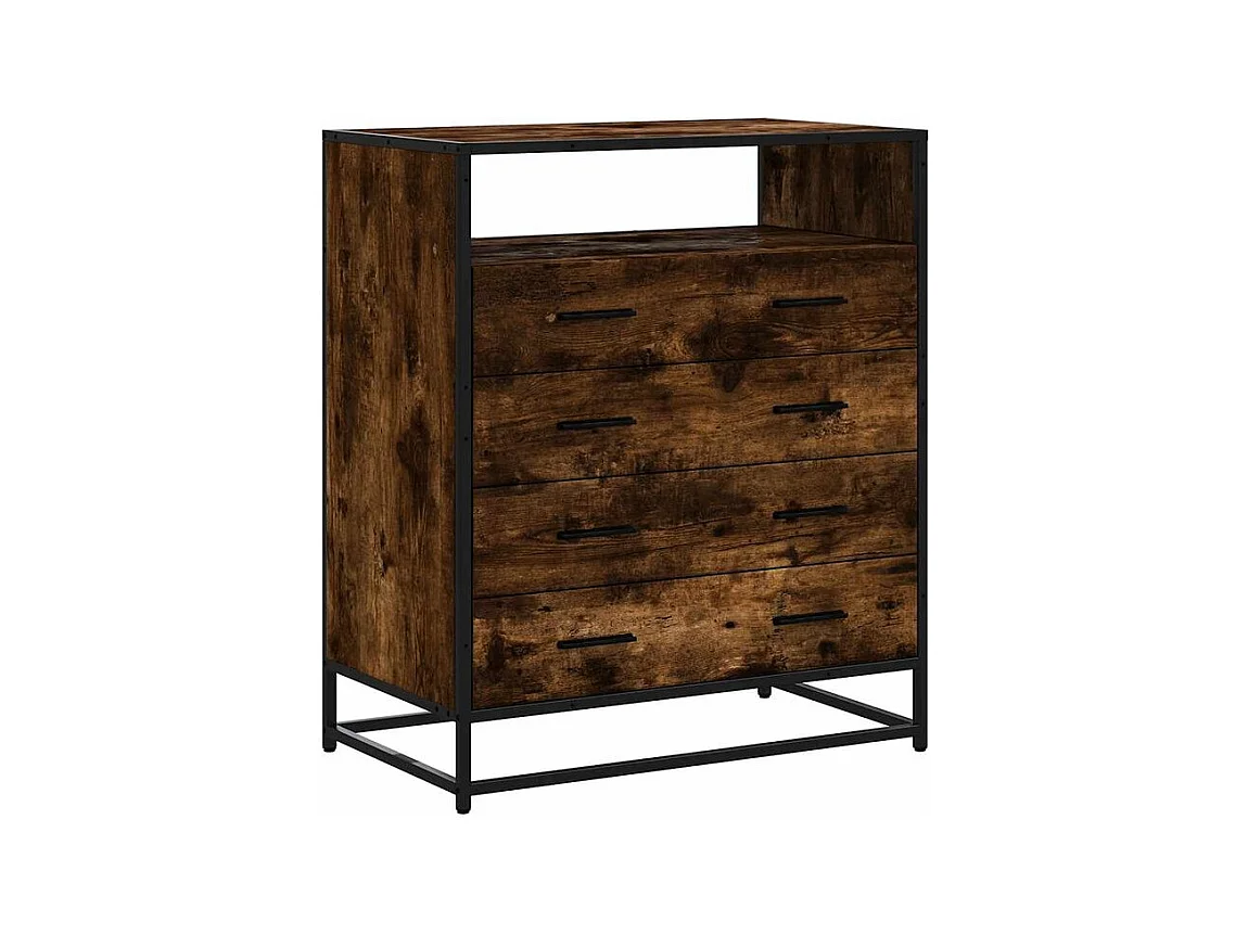 Commode chêne fumé 70x41x70 bois d'ingénierie