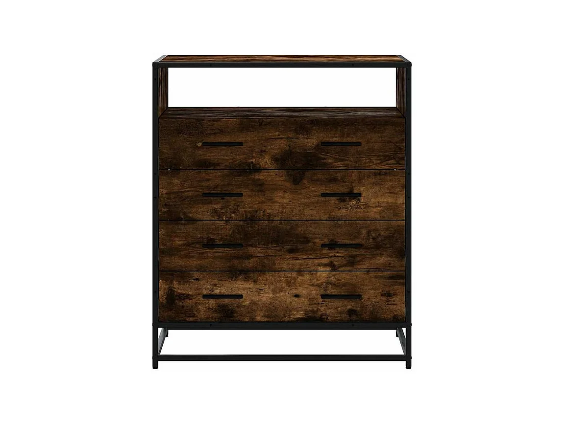 Commode chêne fumé 70x41x70 bois d'ingénierie