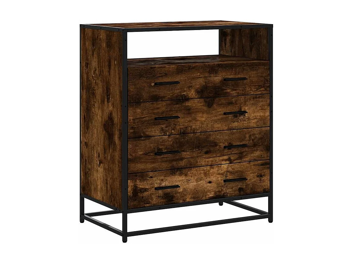 Commode chêne fumé 70x41x70 bois d'ingénierie