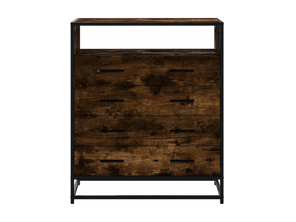 Commode chêne fumé 70x41x70 bois d'ingénierie