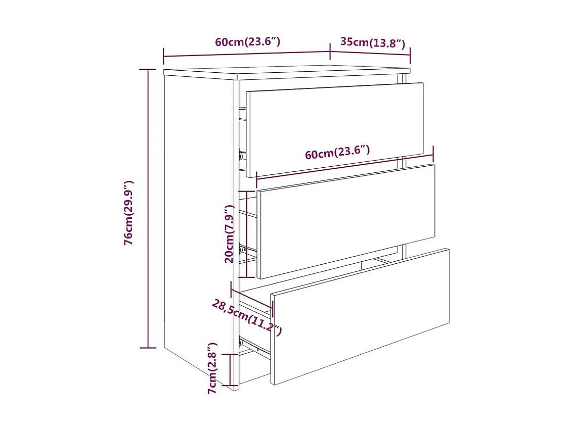Commode en bois Agency 60cm - Élégance et praticité au quotidien-Couleur Chêne gris