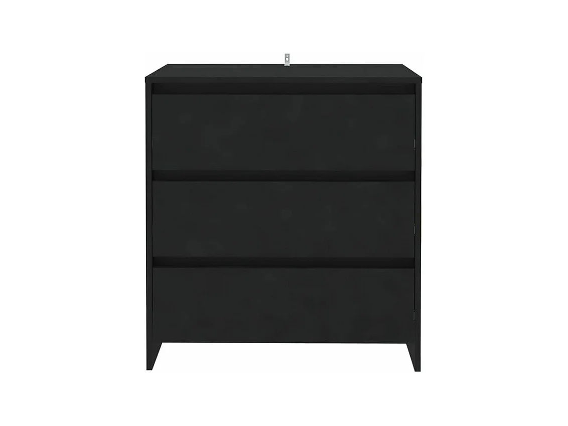 Commode 3 tiroirs en bois Klary 70cm - intemporelle et fonctionnelle-Couleur Noir