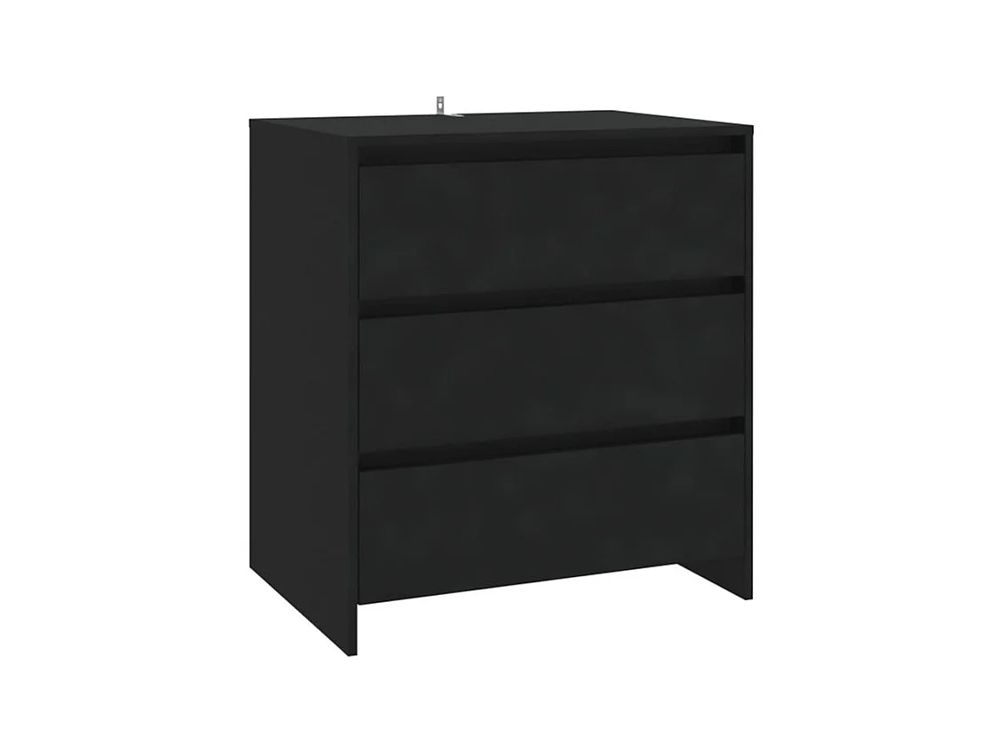 Commode 3 tiroirs en bois Klary 70cm - intemporelle et fonctionnelle-Couleur Noir