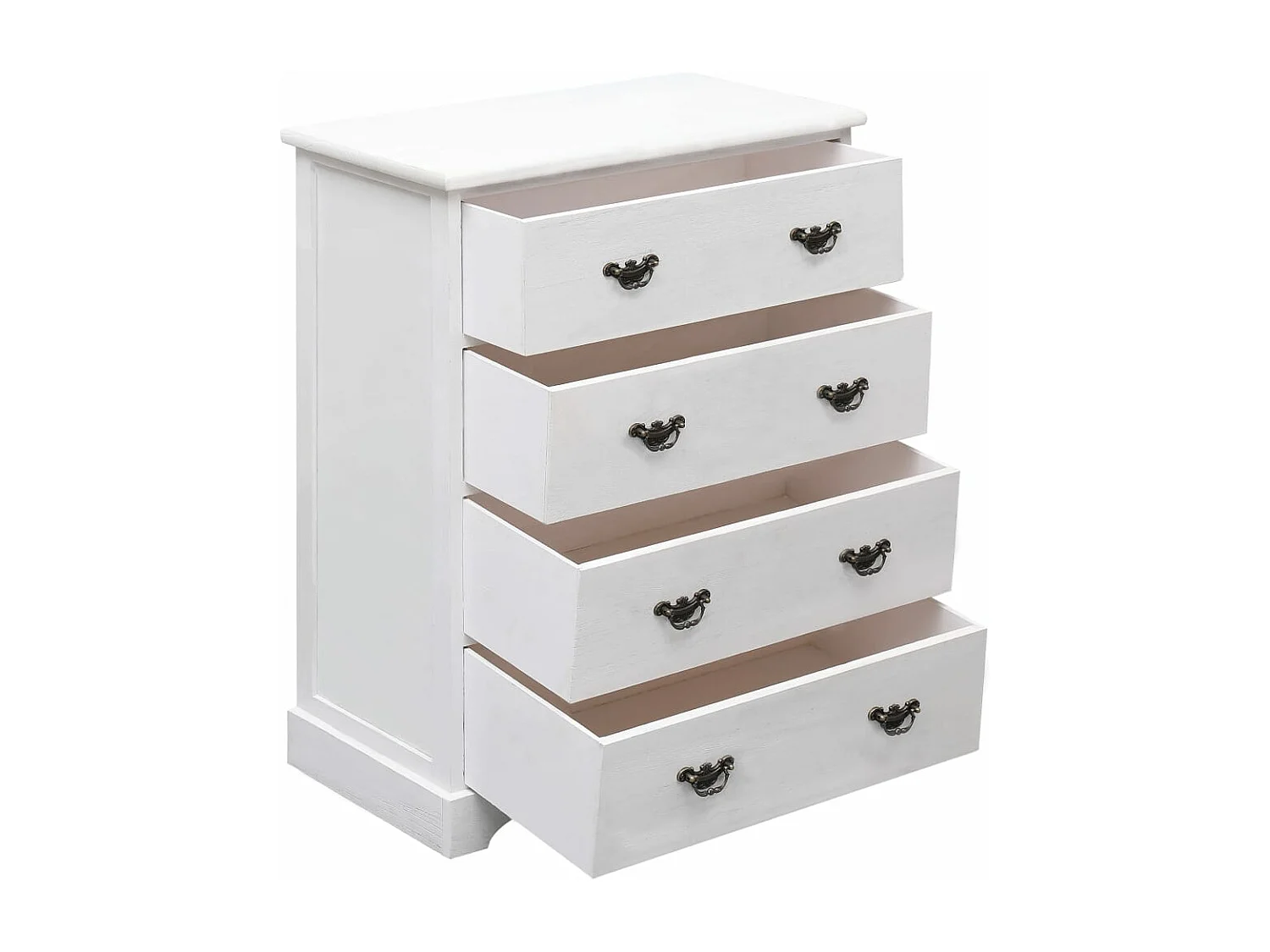 Commode à 4 tiroirs Blanc 60 x 30x75 Bois