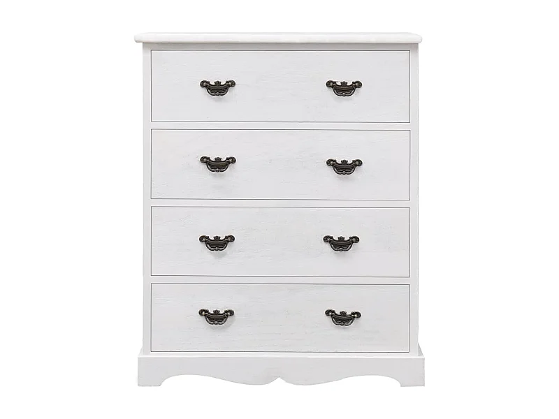 Commode à 4 tiroirs Blanc 60 x 30x75 Bois