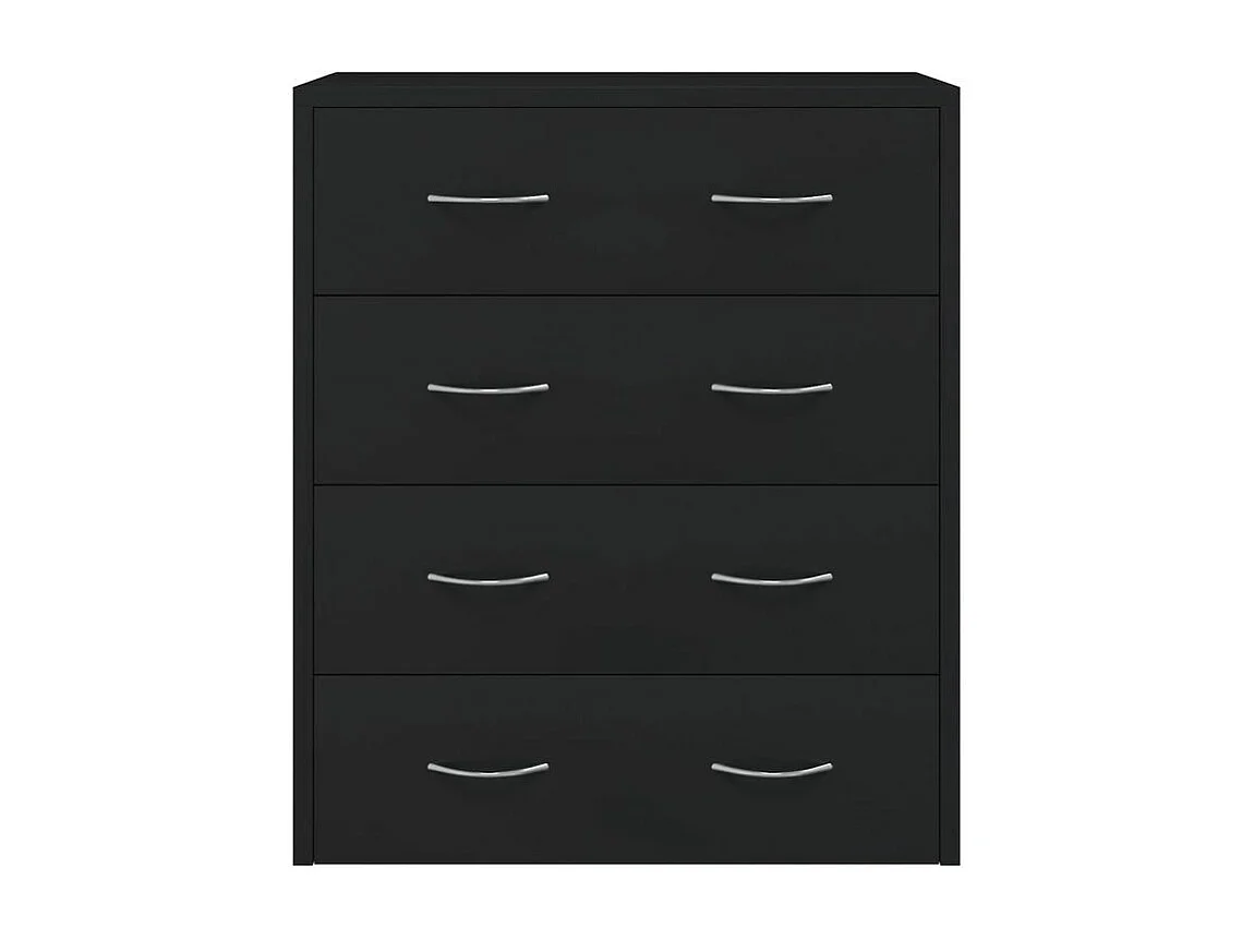 Commode 4 tiroirs Chikee 60cm - Bois d'ingénierie-Couleur Noir