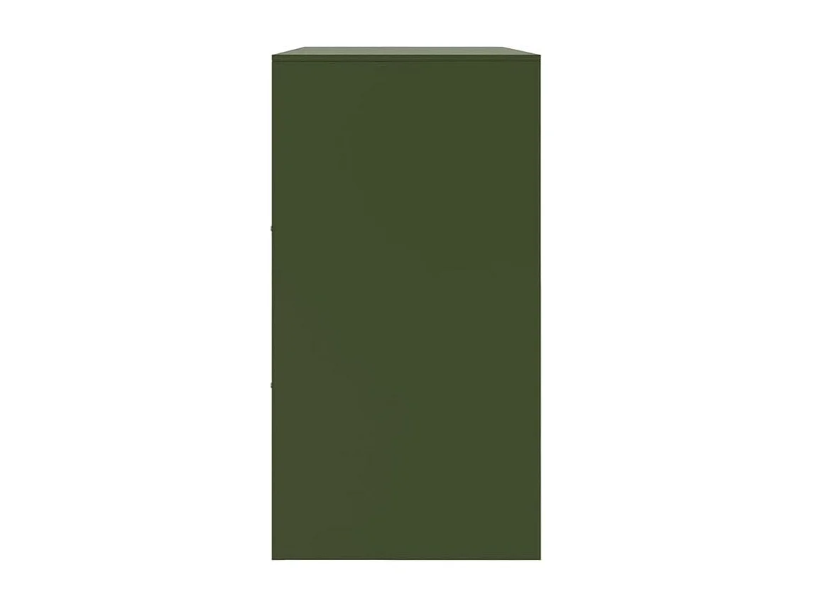 Commode à 6 casiers en acier Klavin 99cm - Style industriel-Couleur Vert olive