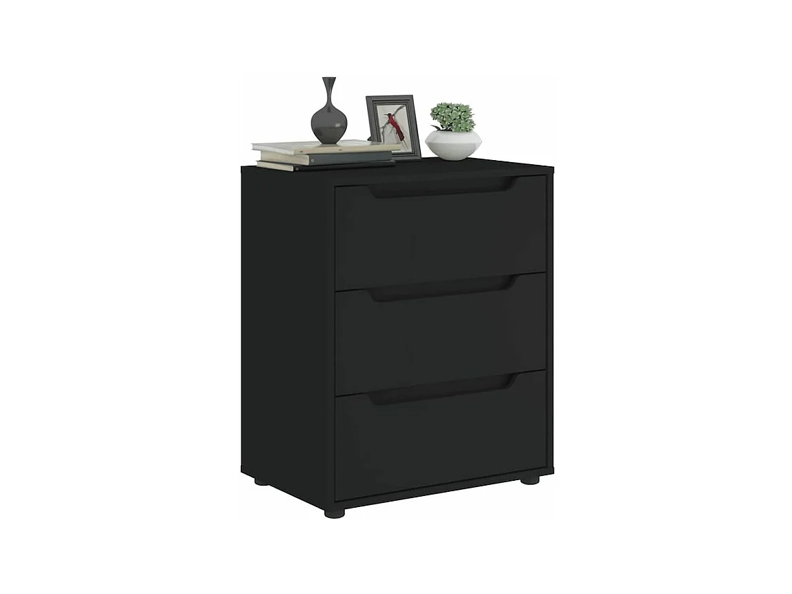 Buffet VISNES noir 60x40x73 bois d'ingénierie