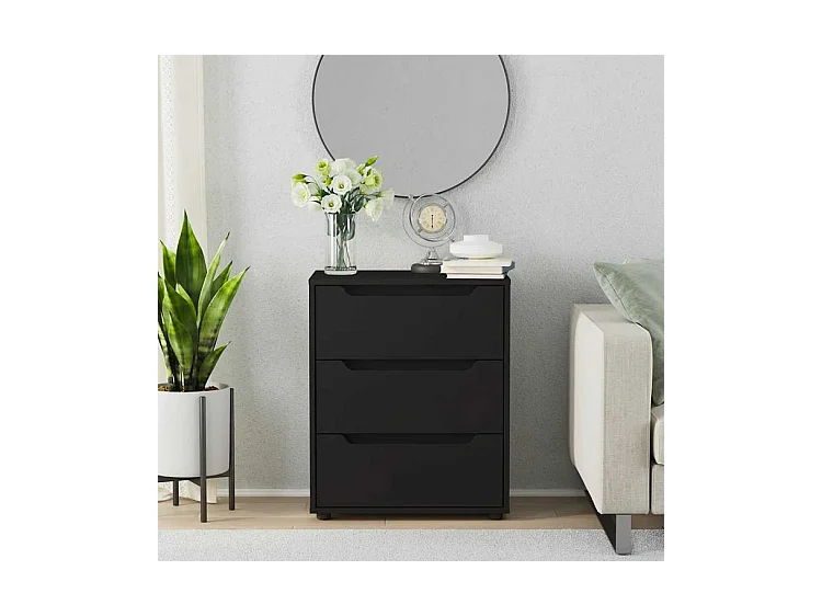 Buffet VISNES noir 60x40x73 bois d'ingénierie