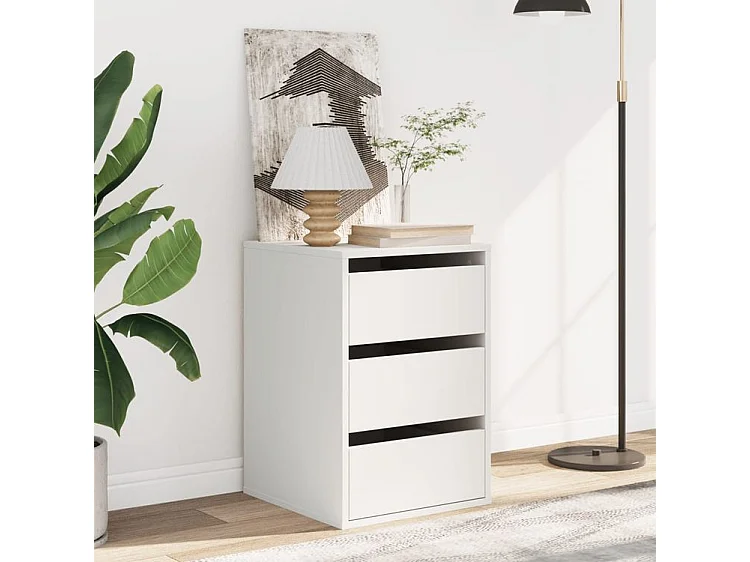 Commode d'angle blanc 40x41x58 bois d'ingénierie