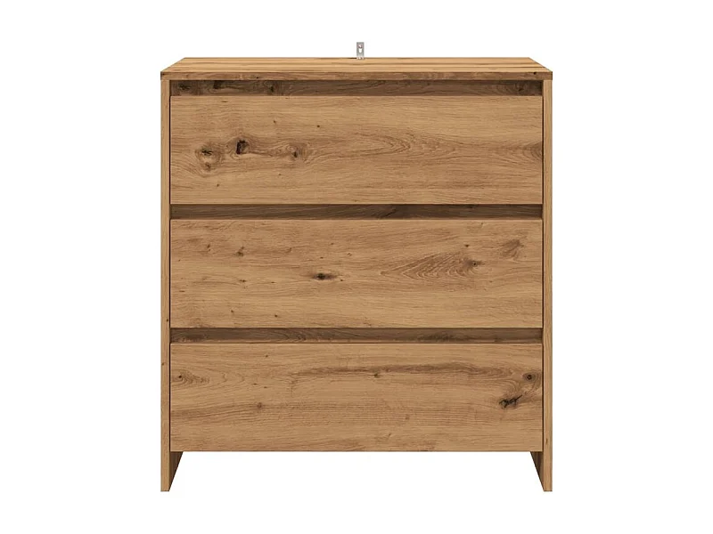 Commode 3 tiroirs en bois Klary 70cm - intemporelle et fonctionnelle-Couleur Marron clair