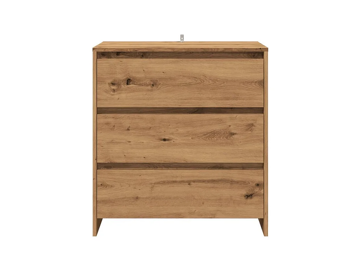Commode 3 tiroirs en bois Klary 70cm - intemporelle et fonctionnelle-Couleur Marron clair
