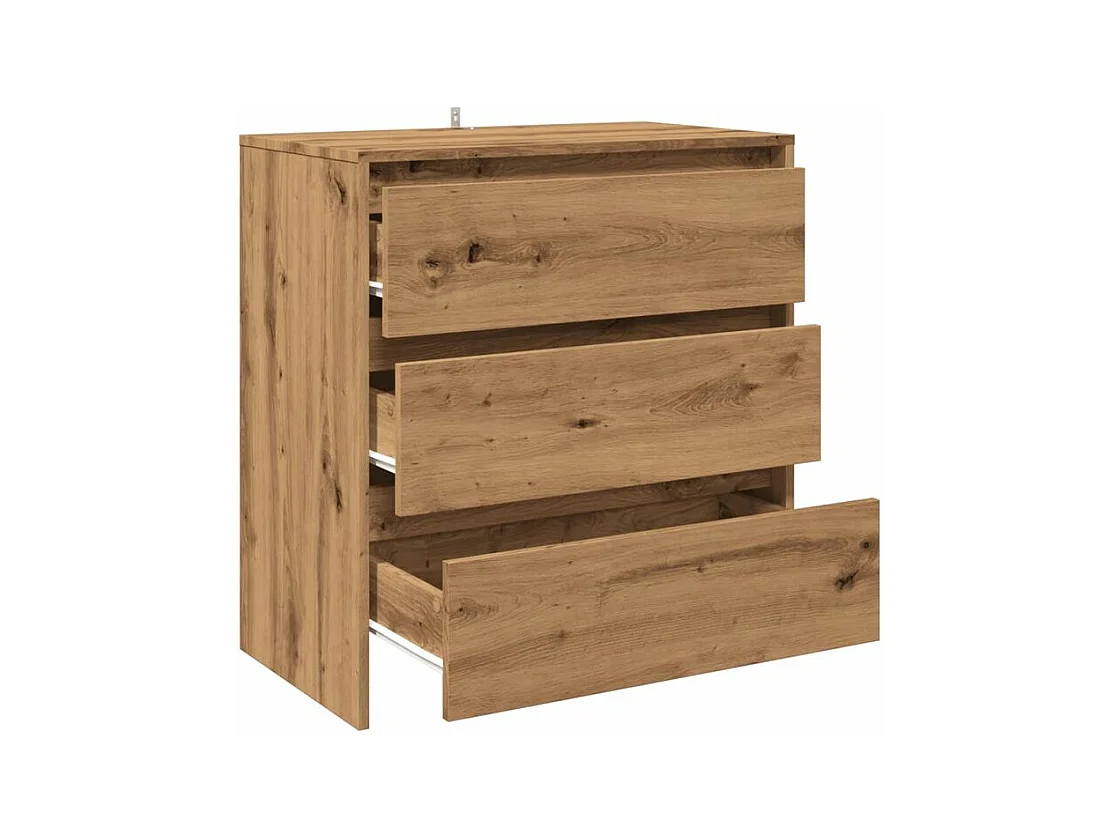 Commode 3 tiroirs en bois Klary 70cm - intemporelle et fonctionnelle-Couleur Marron clair