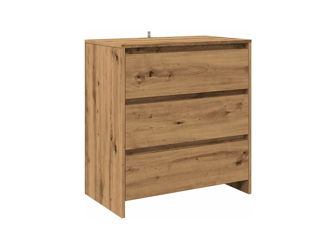 Commode 3 tiroirs en bois Klary 70cm - intemporelle et fonctionnelle-Couleur Marron clair