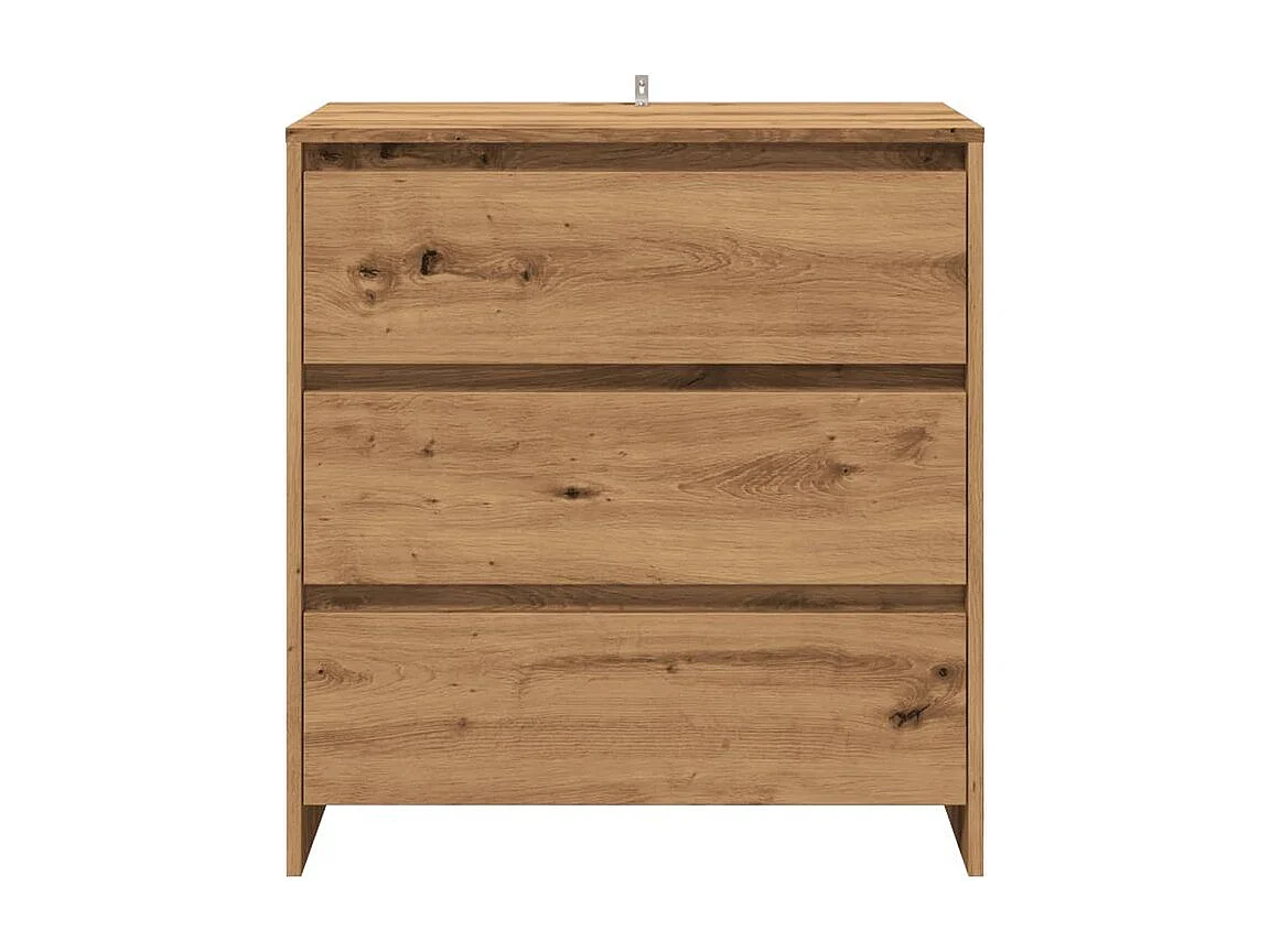 Commode 3 tiroirs en bois Klary 70cm - intemporelle et fonctionnelle-Couleur Marron clair