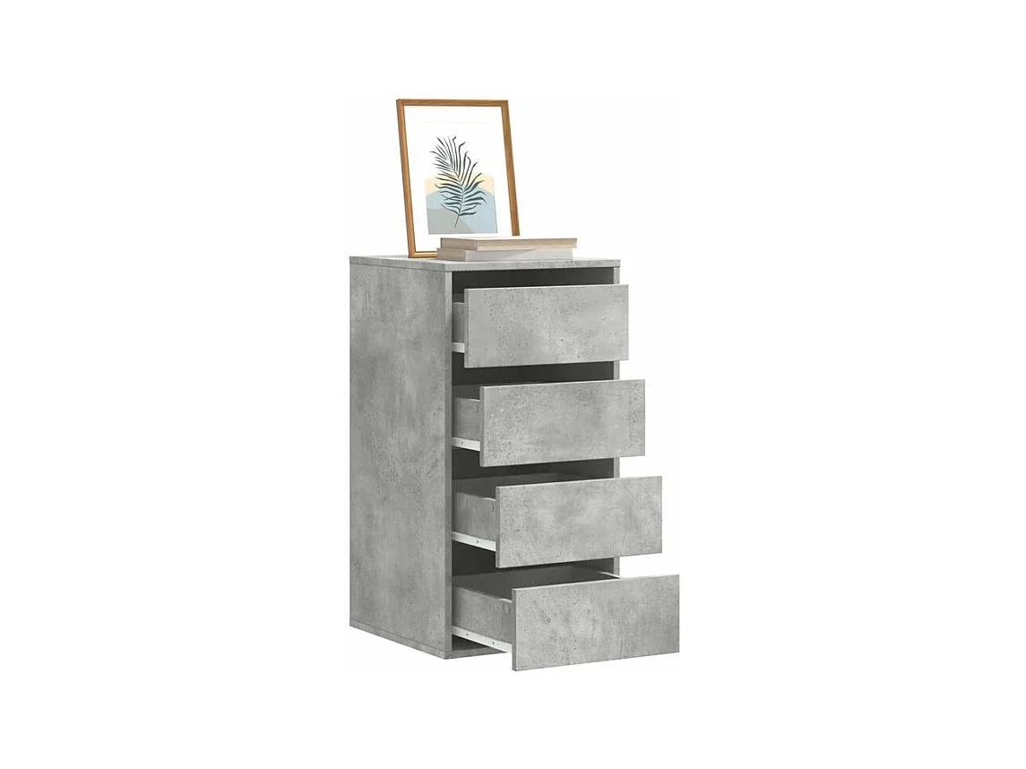 Commode d'angle gris béton 40x41x76 bois d'ingénierie