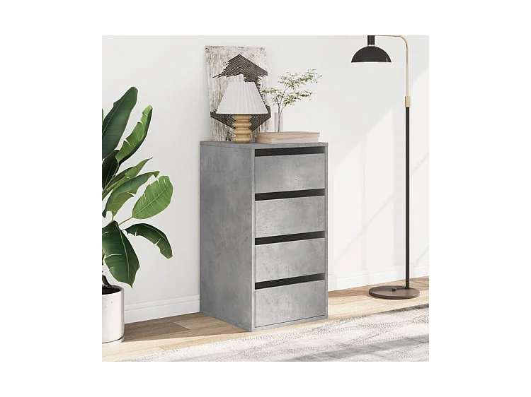 Commode d'angle gris béton 40x41x76 bois d'ingénierie