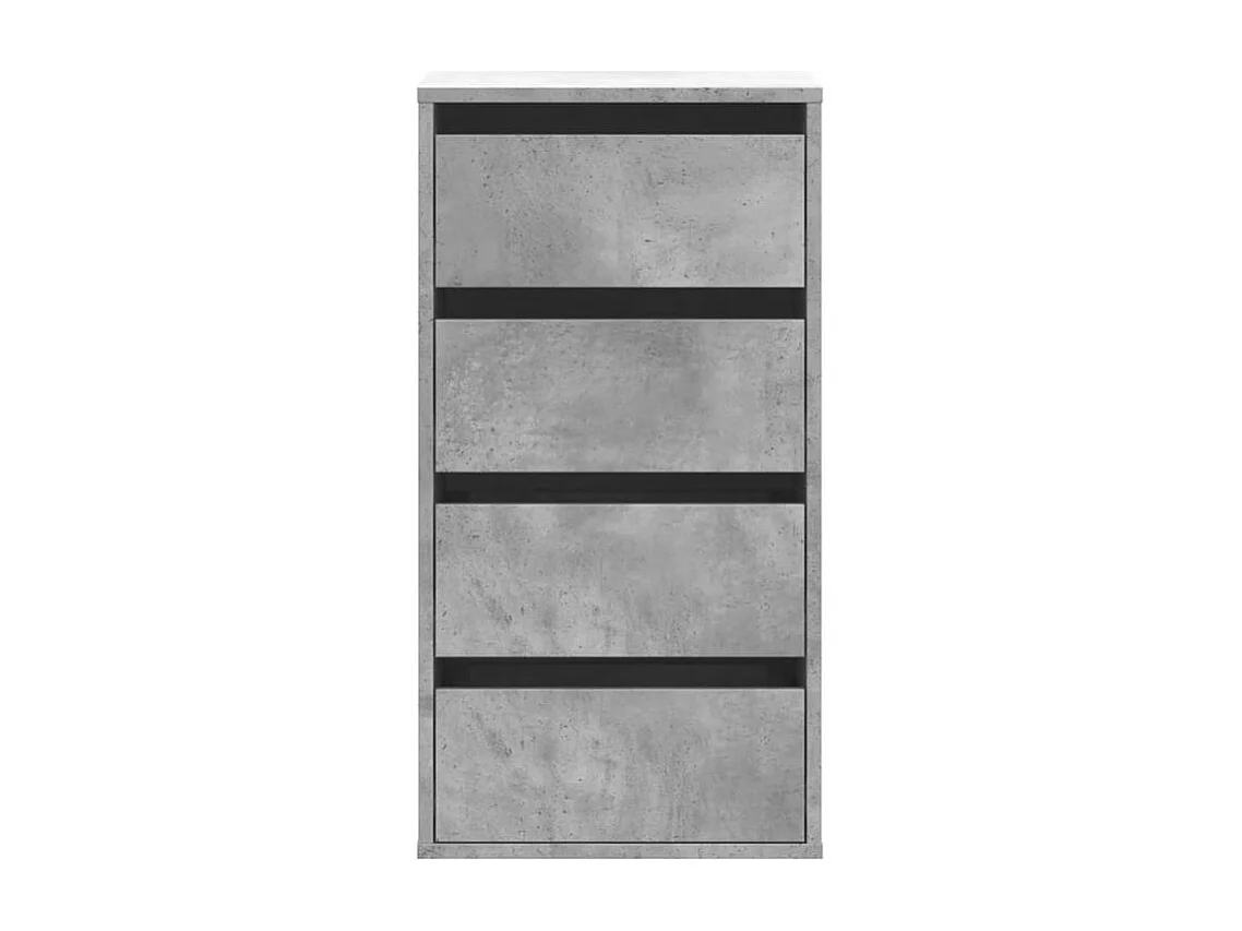 Commode d'angle gris béton 40x41x76 bois d'ingénierie