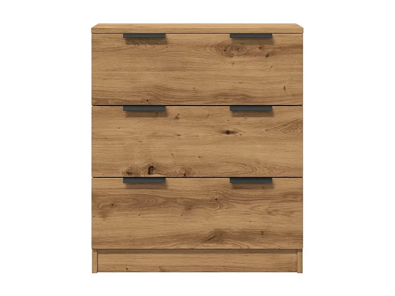 Commode 3 tiroirs moderne Karona 60cm - Choix raffiné pour un rangement efficace-Couleur Marron clair