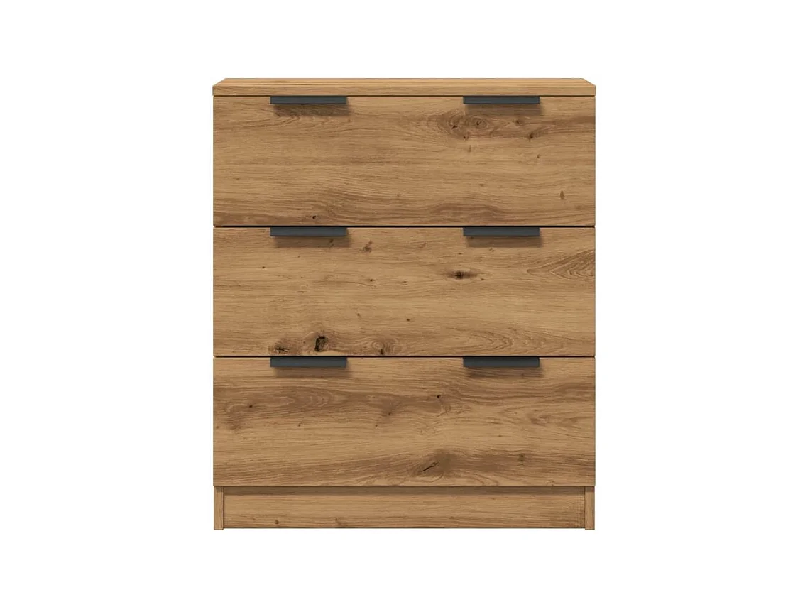 Commode 3 tiroirs moderne Karona 60cm - Choix raffiné pour un rangement efficace-Couleur Marron clair