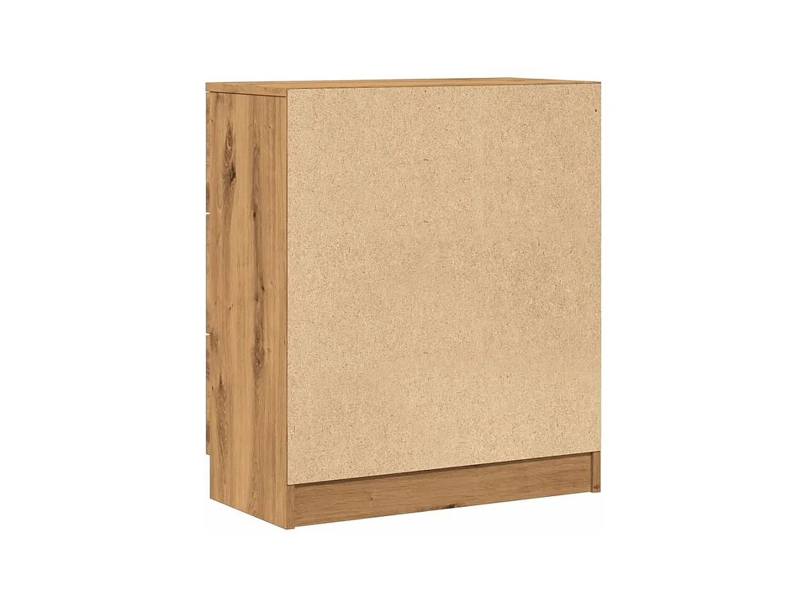 Commode 3 tiroirs moderne Karona 60cm - Choix raffiné pour un rangement efficace-Couleur Marron clair