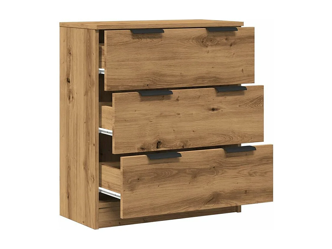 Commode 3 tiroirs moderne Karona 60cm - Choix raffiné pour un rangement efficace-Couleur Marron clair