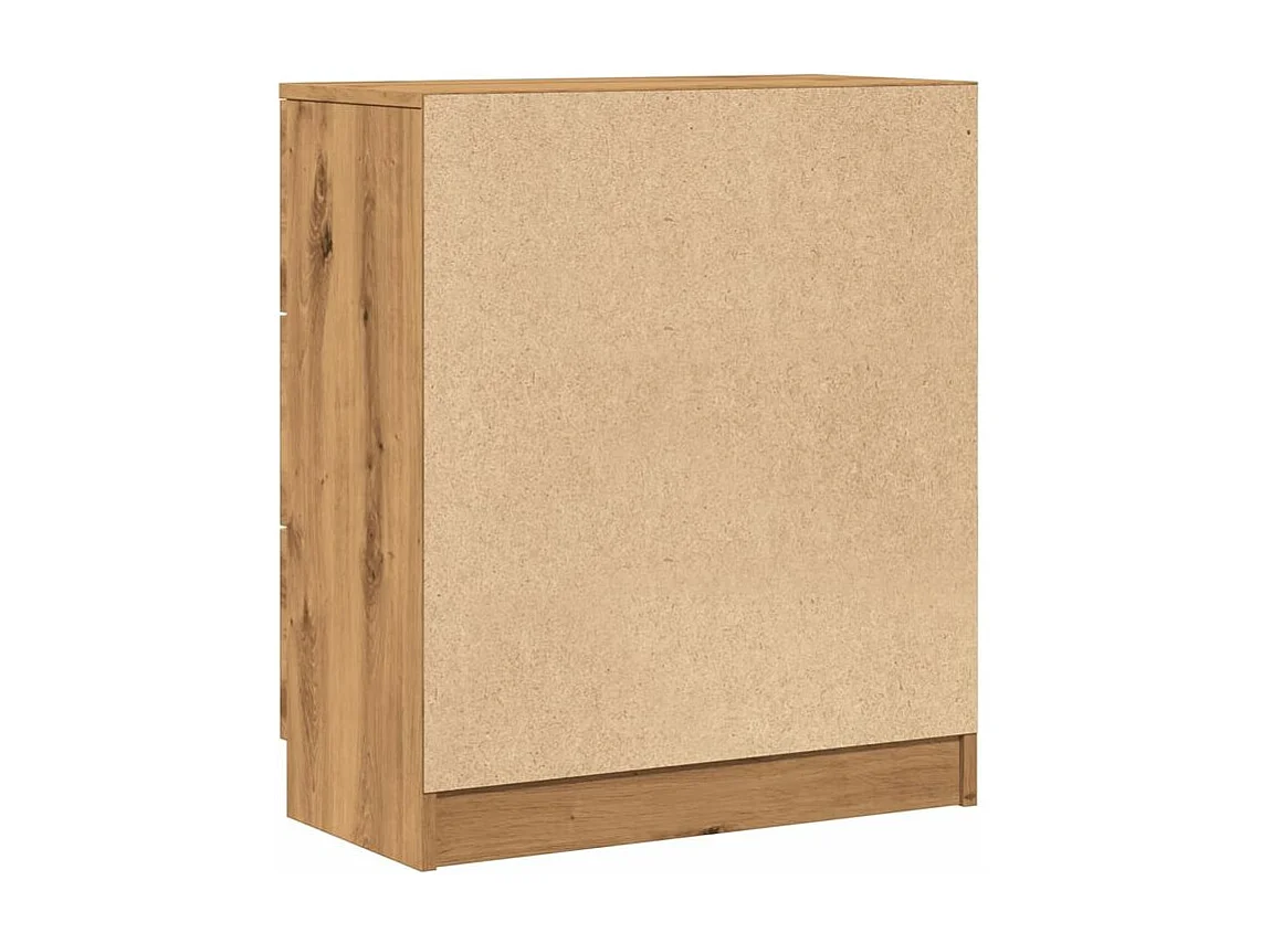 Commode 3 tiroirs moderne Karona 60cm - Choix raffiné pour un rangement efficace-Couleur Marron clair