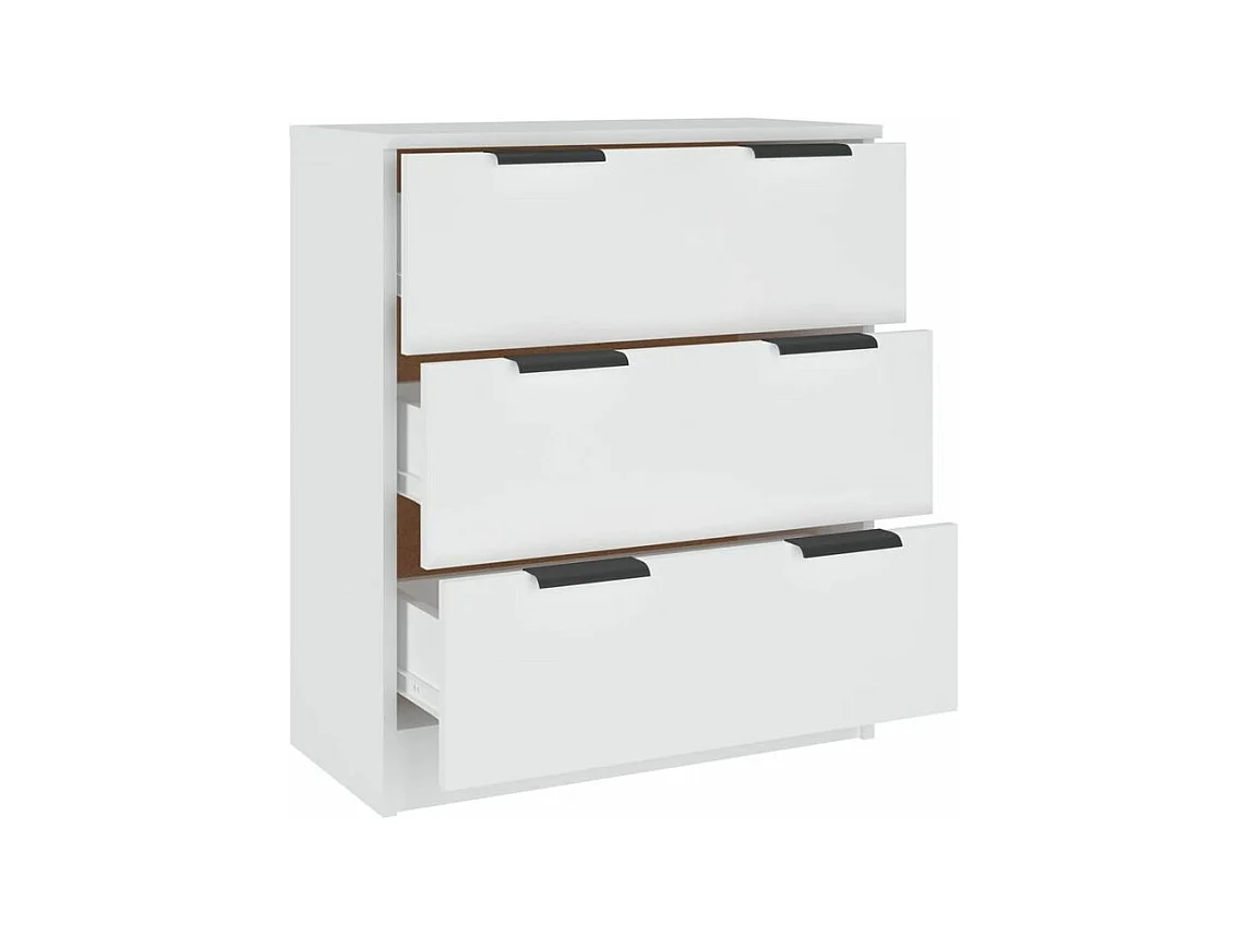 Commode 3 tiroirs moderne Karona 60cm - Choix raffiné pour un rangement efficace-Couleur Blanc