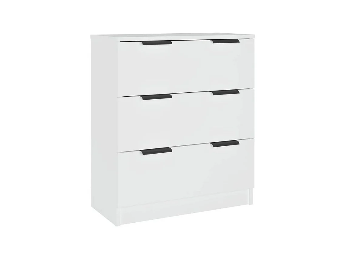 Commode 3 tiroirs moderne Karona 60cm - Choix raffiné pour un rangement efficace-Couleur Blanc
