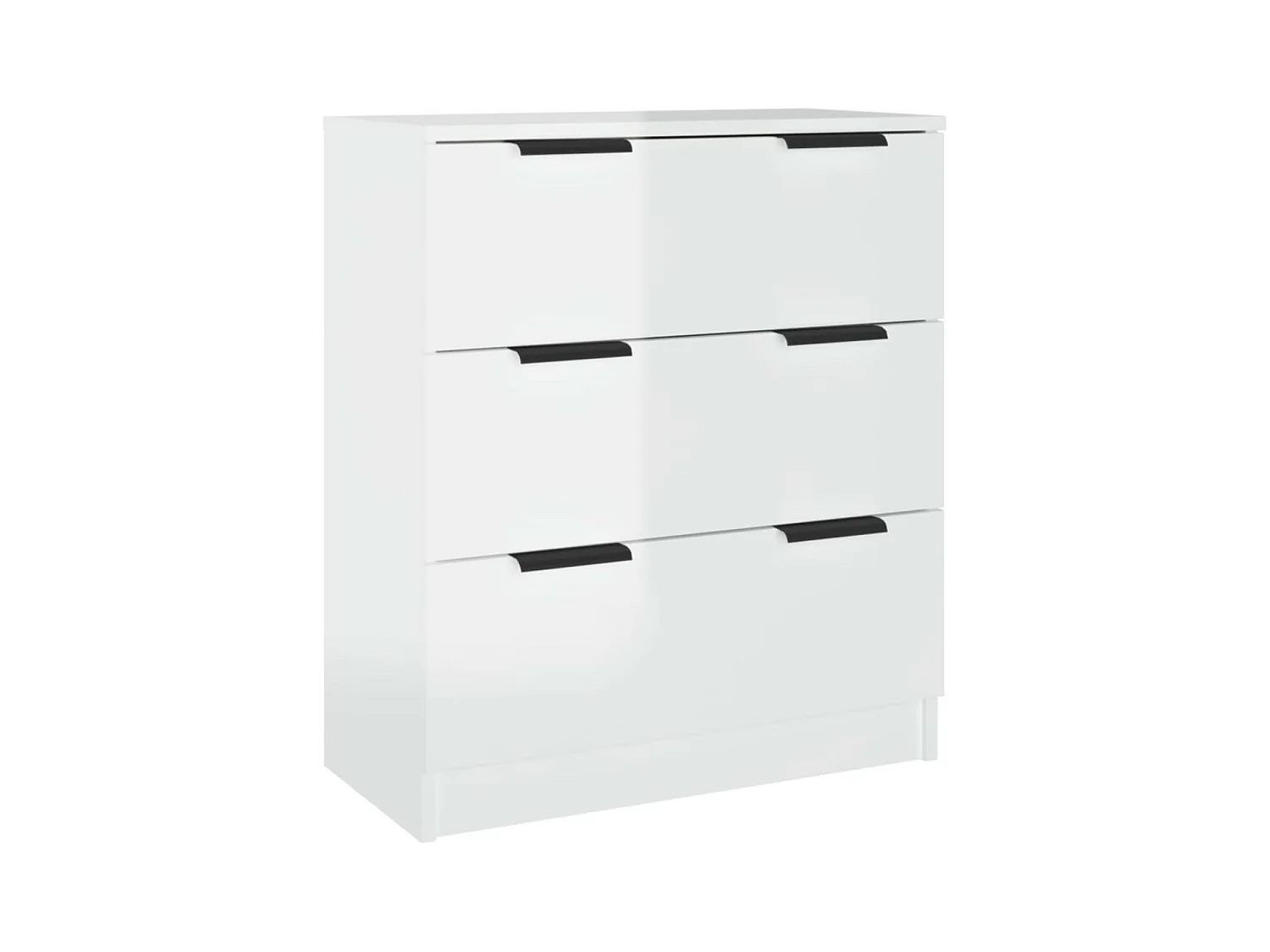 Commode 3 tiroirs moderne Karona 60cm - Choix raffiné pour un rangement efficace-Couleur Blanc
