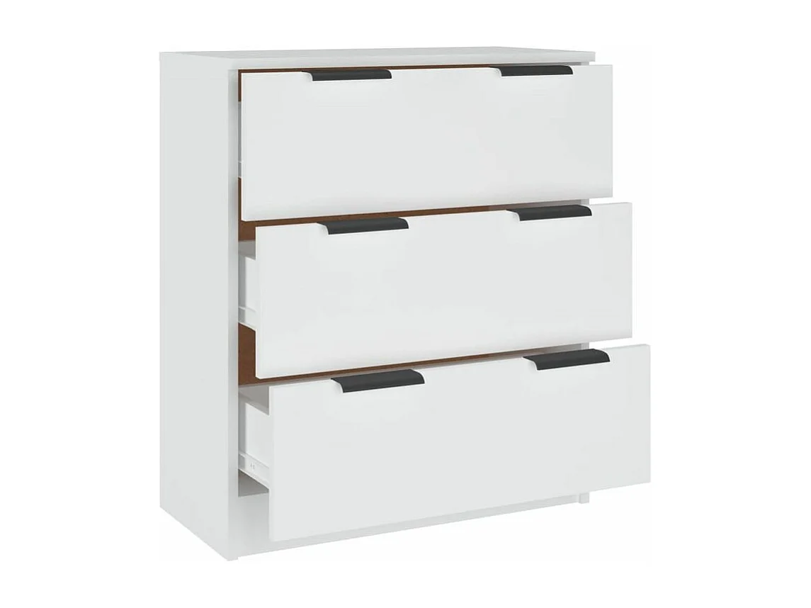 Commode 3 tiroirs moderne Karona 60cm - Choix raffiné pour un rangement efficace-Couleur Blanc