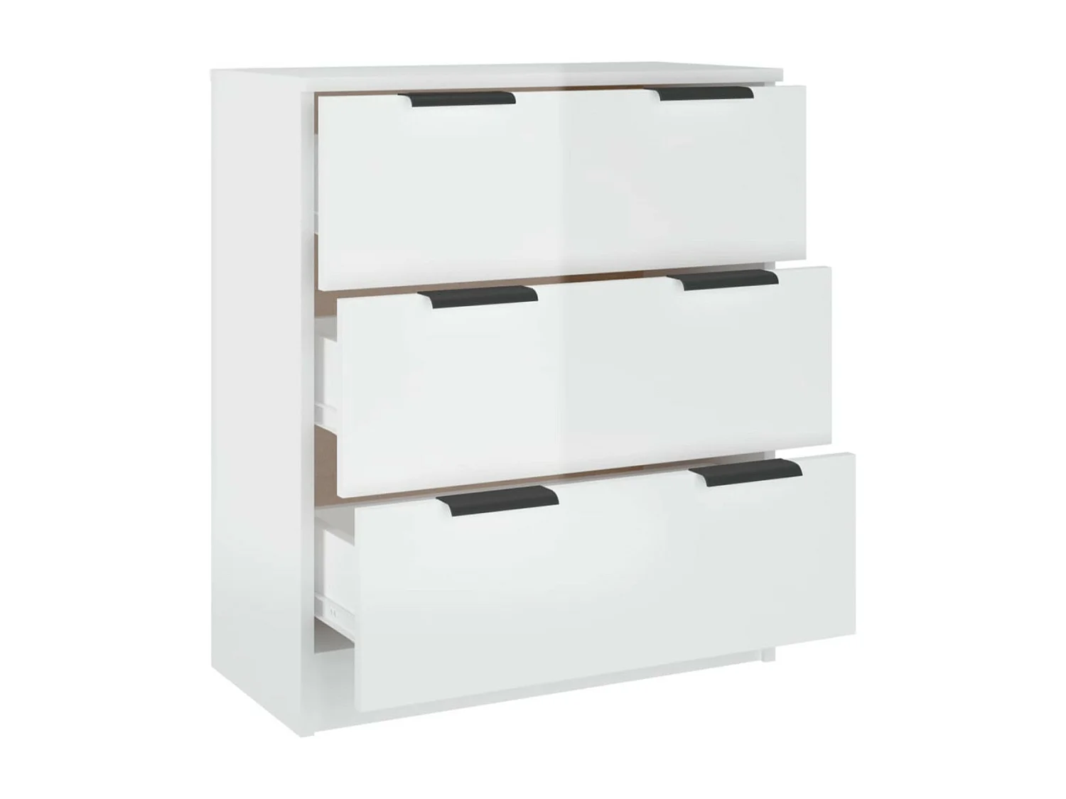 Commode 3 tiroirs moderne Karona 60cm - Choix raffiné pour un rangement efficace-Couleur Blanc